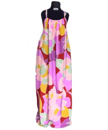 Low back maxi dress with pockets and adjustable straps